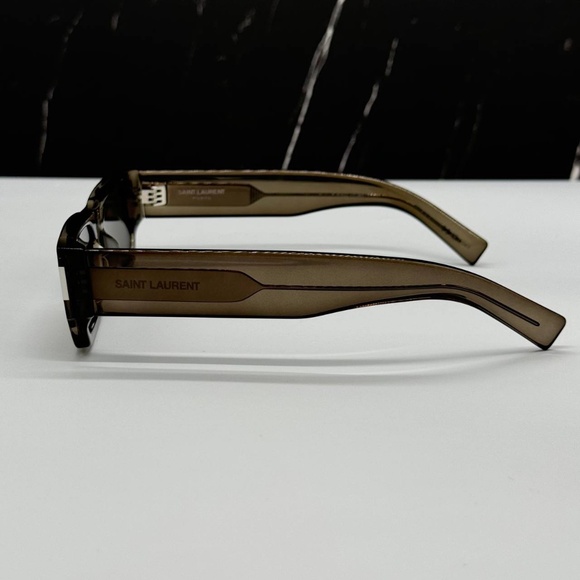 NEW SL660 003 SAINT LAURENT BROWN GREY SQUARE SL 660 003 UNISEX SUNGLASSES SL660 - Picture 6 of 10